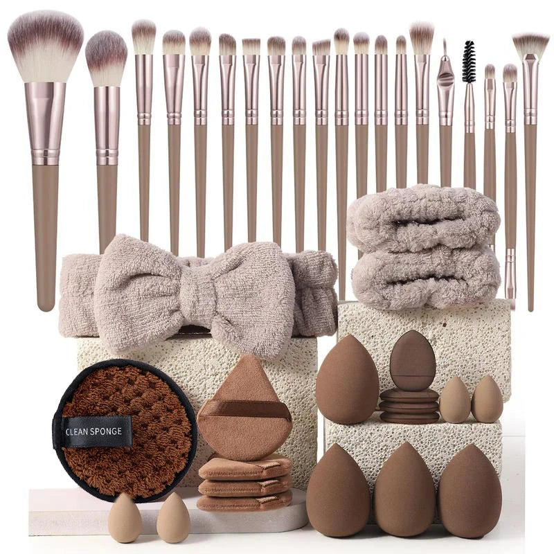 20/40pcs Professional Makeup Brush And Sponge Set