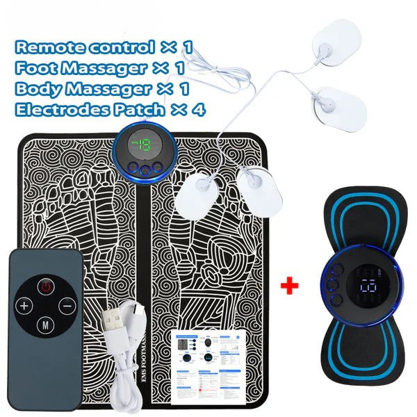 Electric EMS Foot Massager Pad and Neck Massager